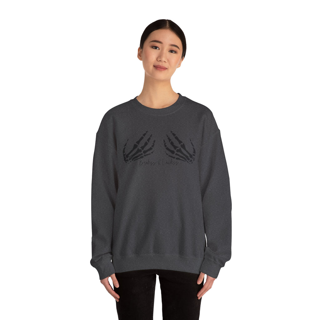 Braless and Lawless Skelly Hand Crewneck Sweatshirt