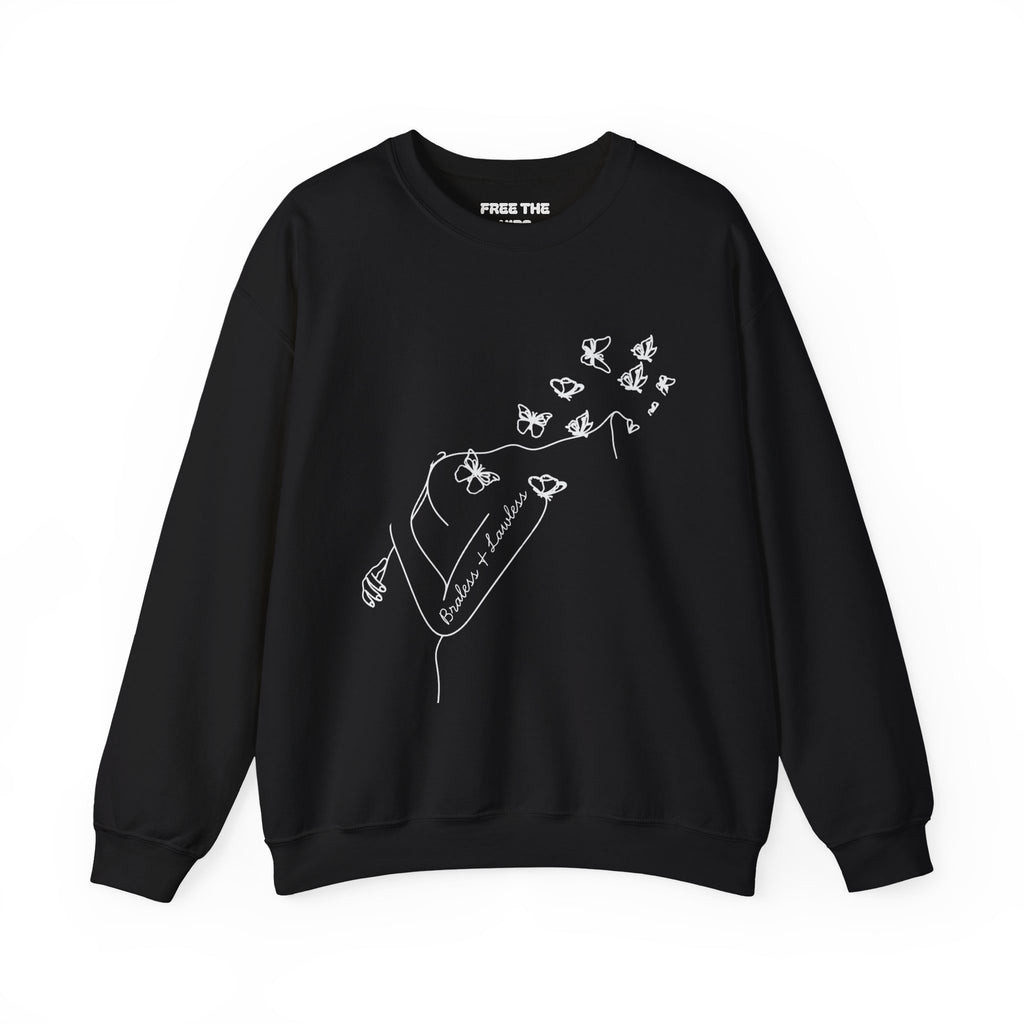 Braless and Lawless Line Art Crewneck Sweatshirt