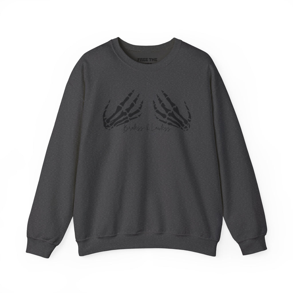 Braless and Lawless Skelly Hand Crewneck Sweatshirt