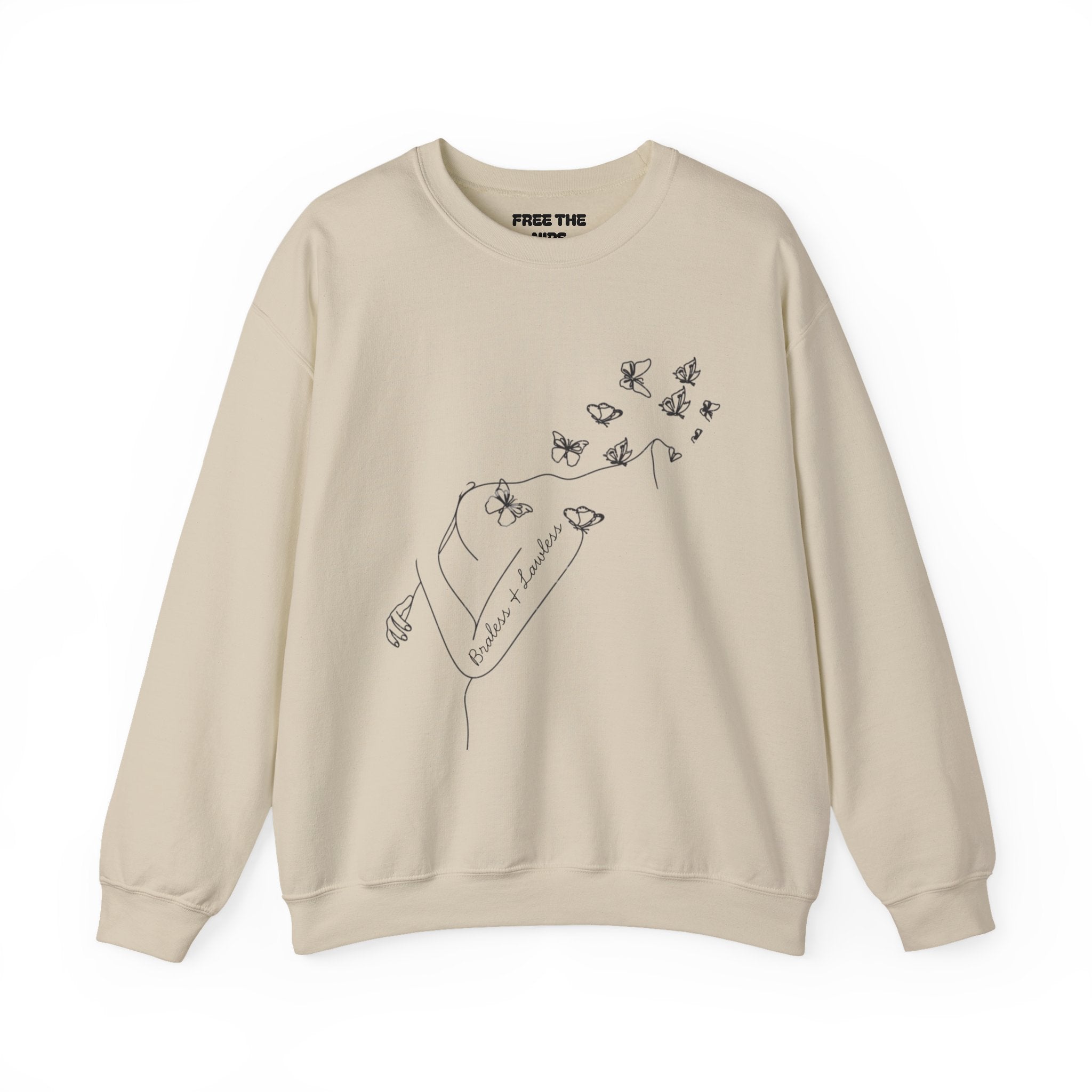 Braless and Lawless Line Art Crewneck Sweatshirt
