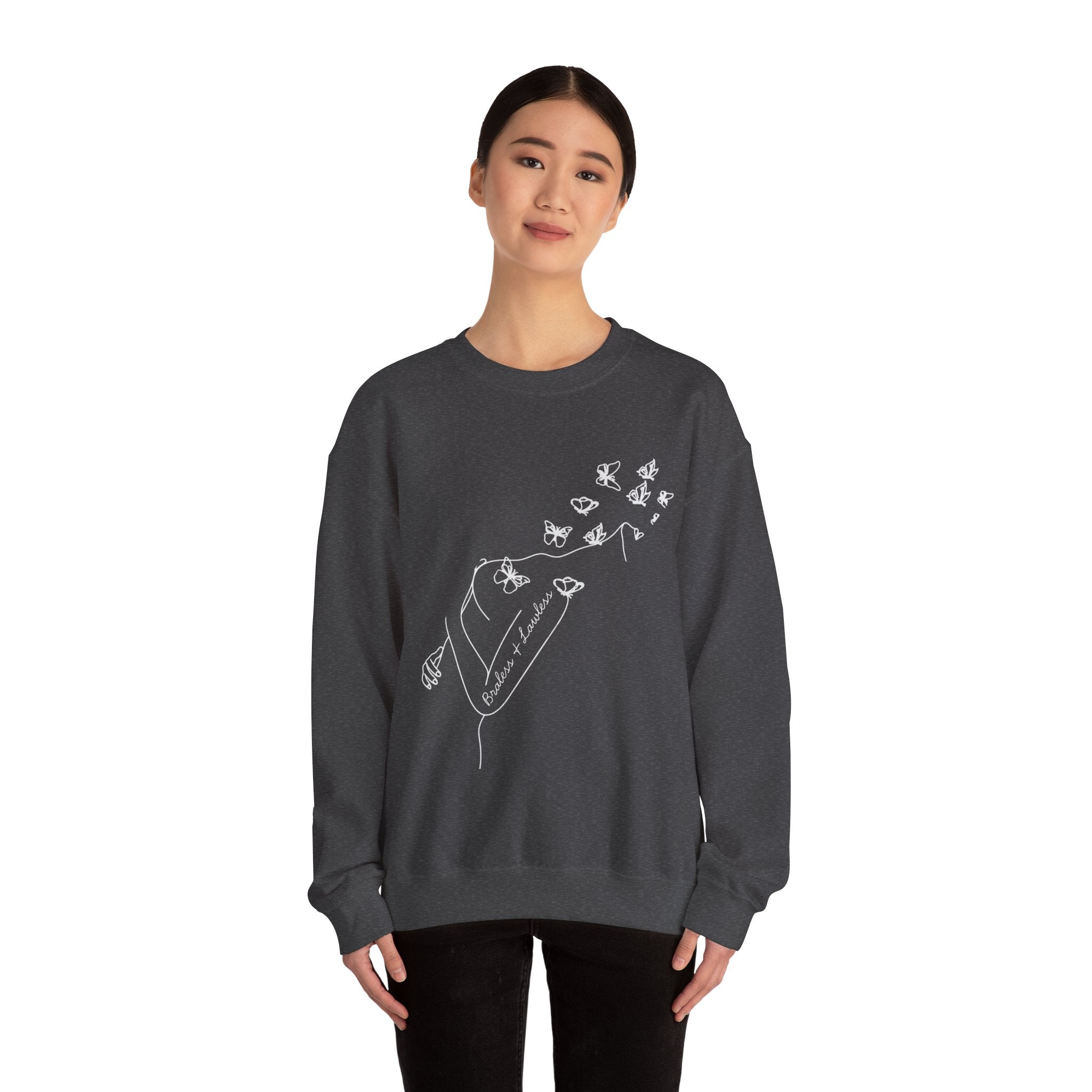 Braless and Lawless Line Art Crewneck Sweatshirt