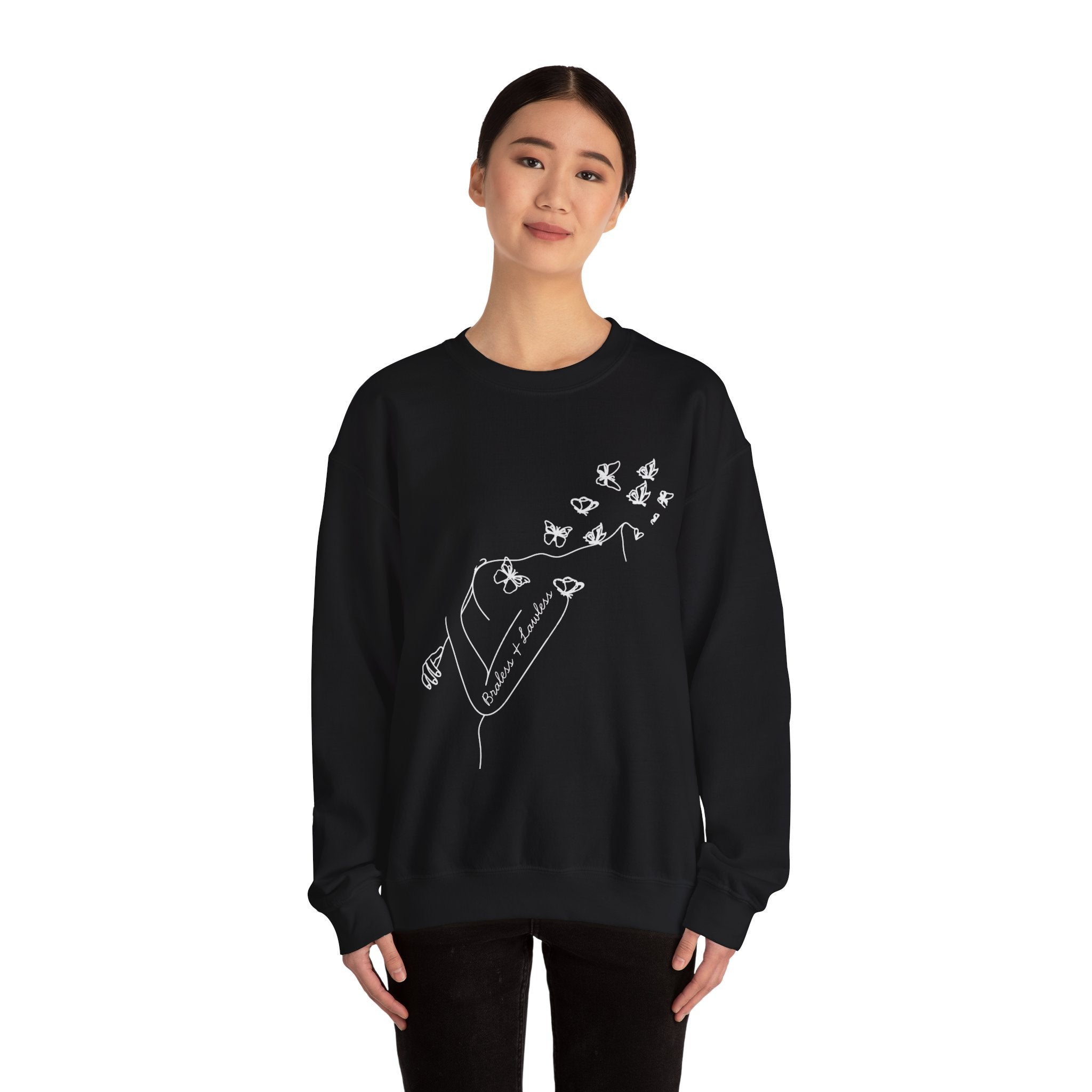 Braless and Lawless Line Art Crewneck Sweatshirt