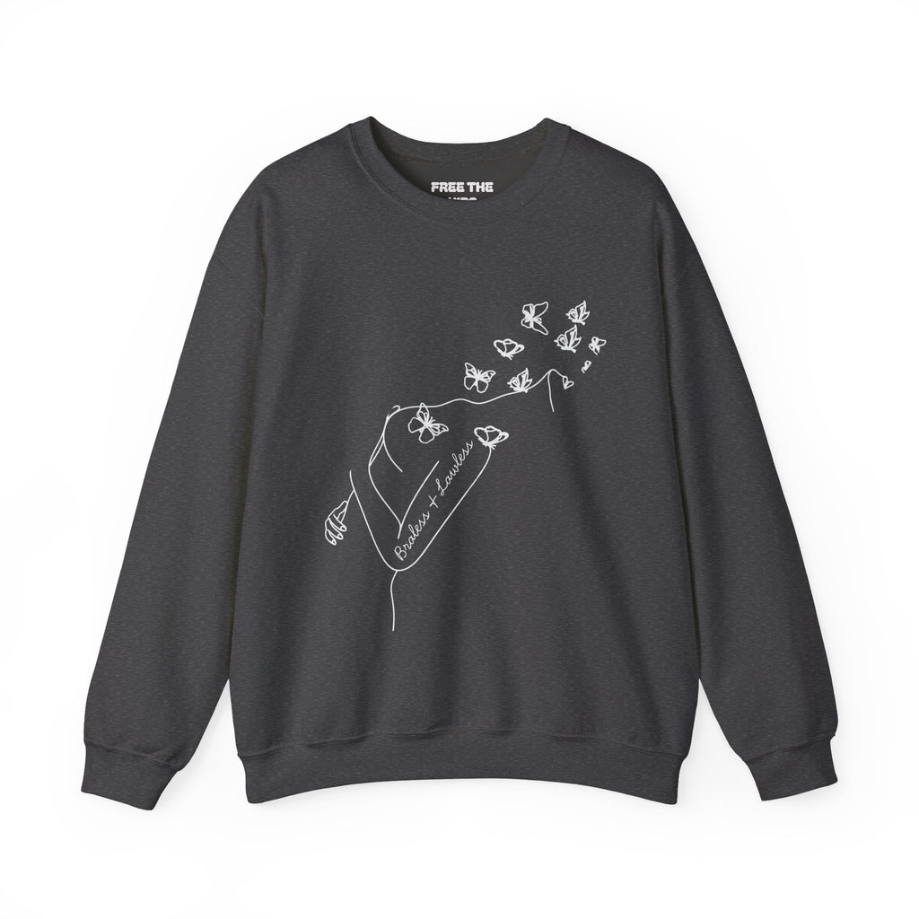 Braless and Lawless Line Art Crewneck Sweatshirt