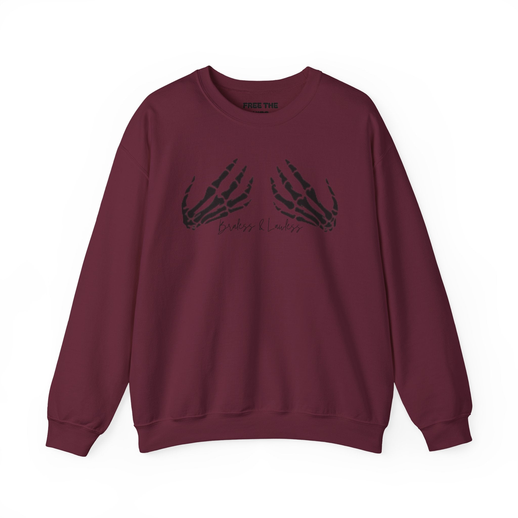 Braless and Lawless Skelly Hand Crewneck Sweatshirt