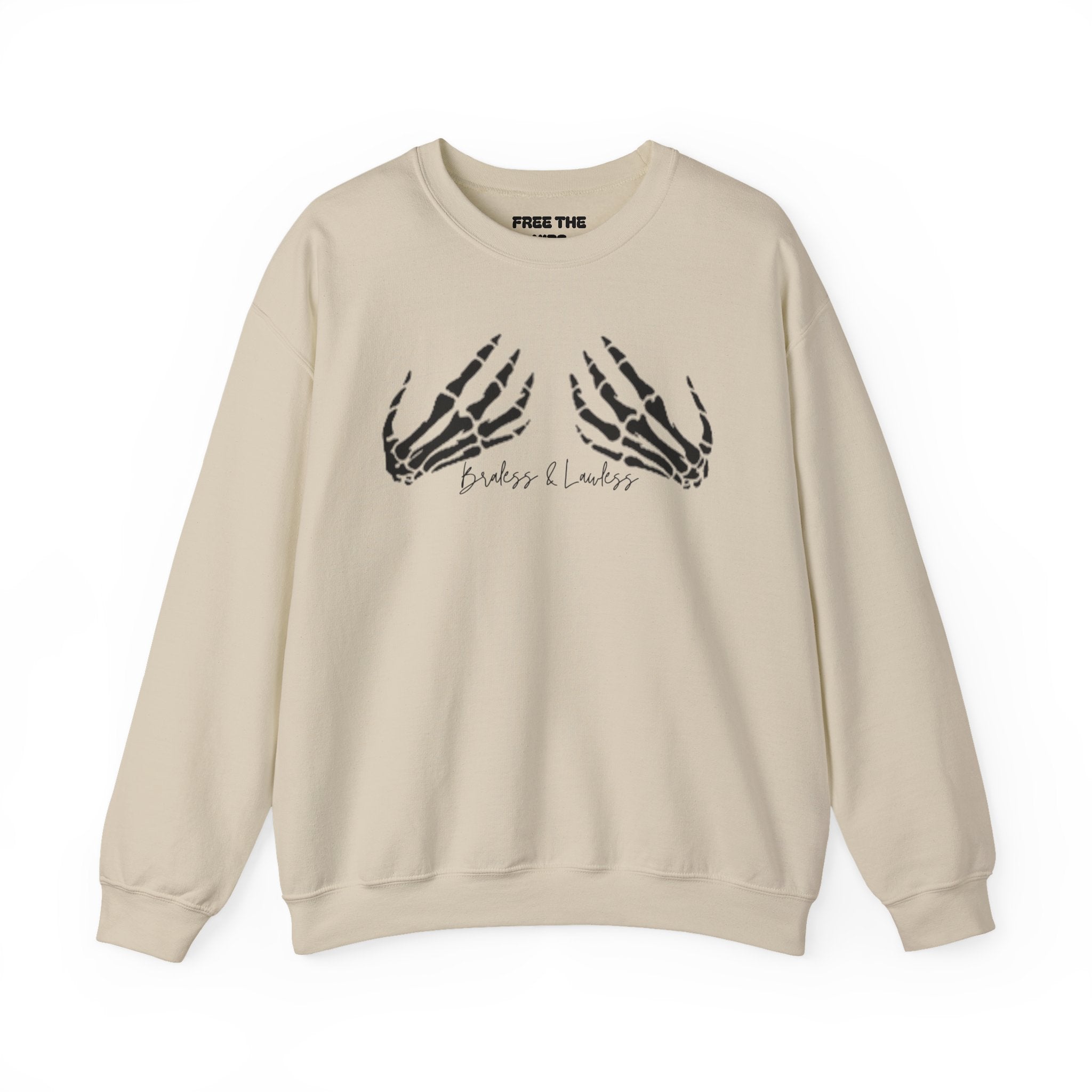 Braless and Lawless Skelly Hand Crewneck Sweatshirt