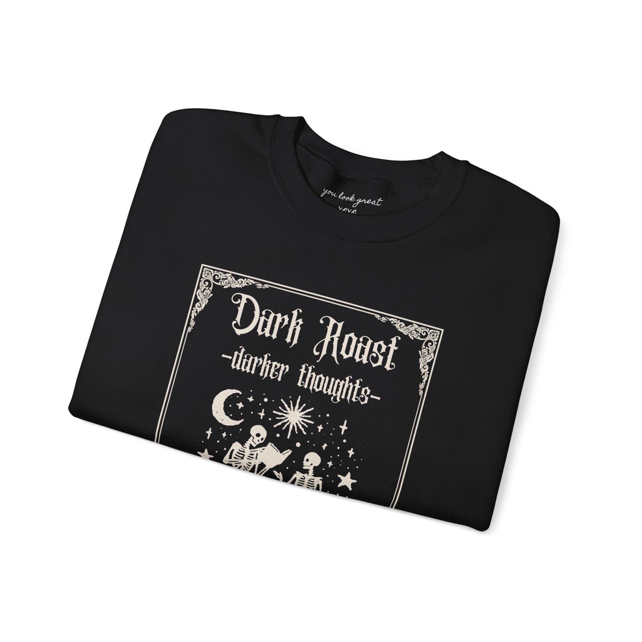 Mama Money's Dark Roast Darker Thoughts Tarot Card Crewneck Sweatshirt