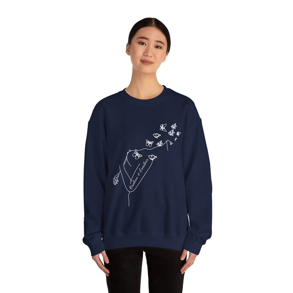 Braless and Lawless Line Art Crewneck Sweatshirt