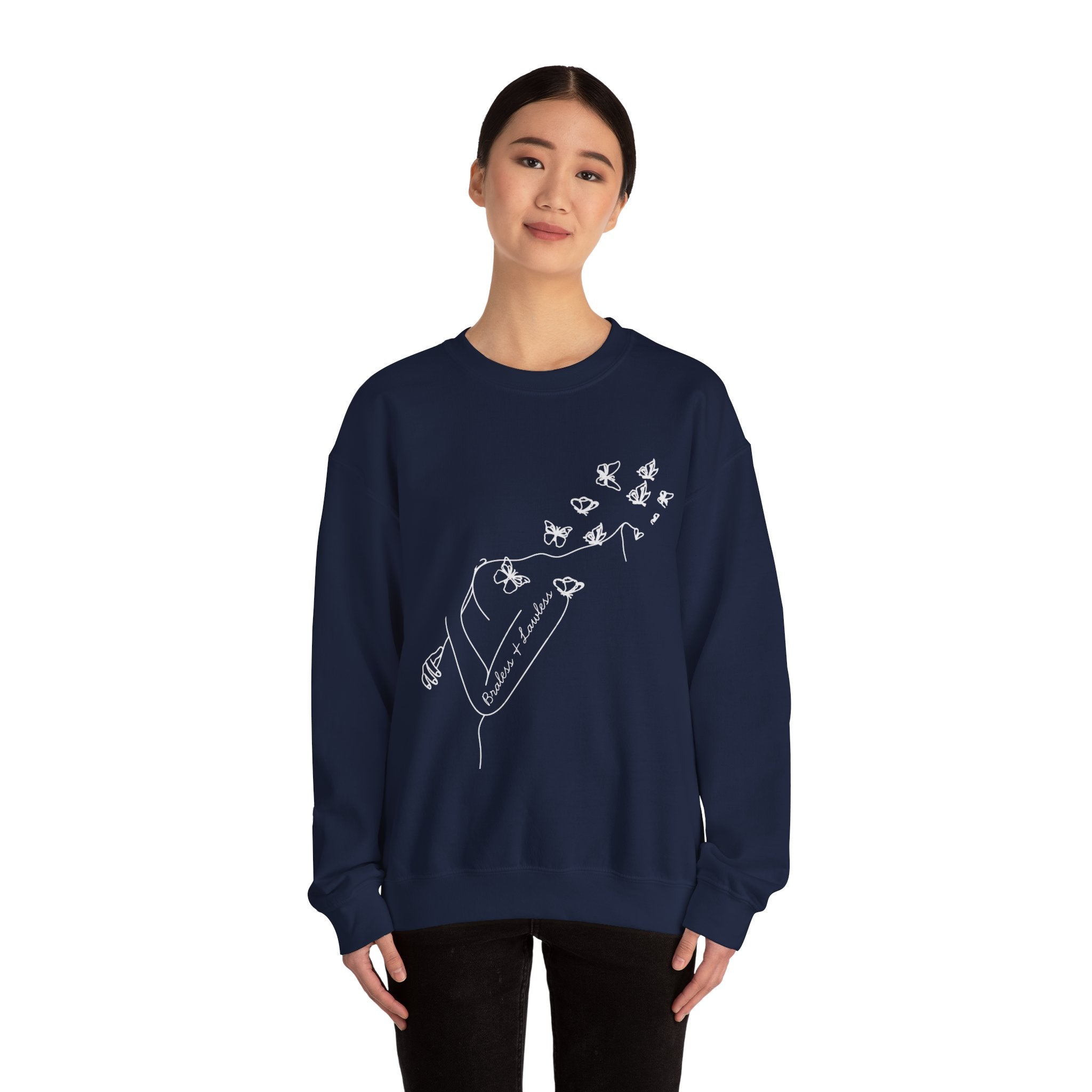 Braless and Lawless Line Art Crewneck Sweatshirt