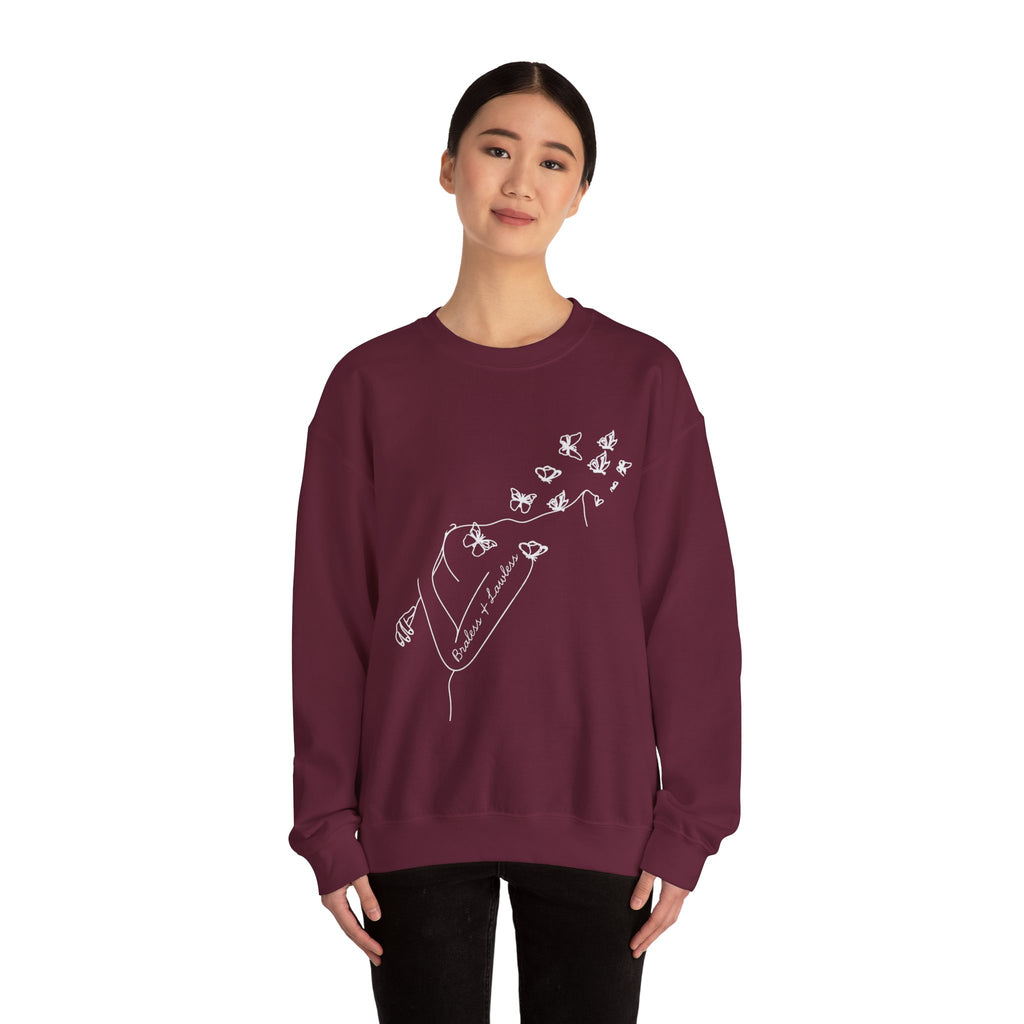 Braless and Lawless Line Art Crewneck Sweatshirt