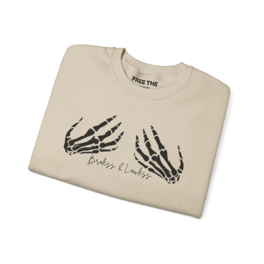 Braless and Lawless Skelly Hand Crewneck Sweatshirt